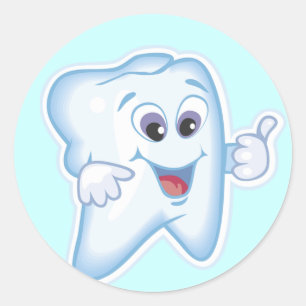 Sticker Rond Dent saine et heureuse