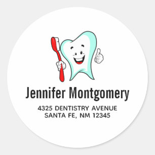 Sticker Rond Dental Care Happy Tooth