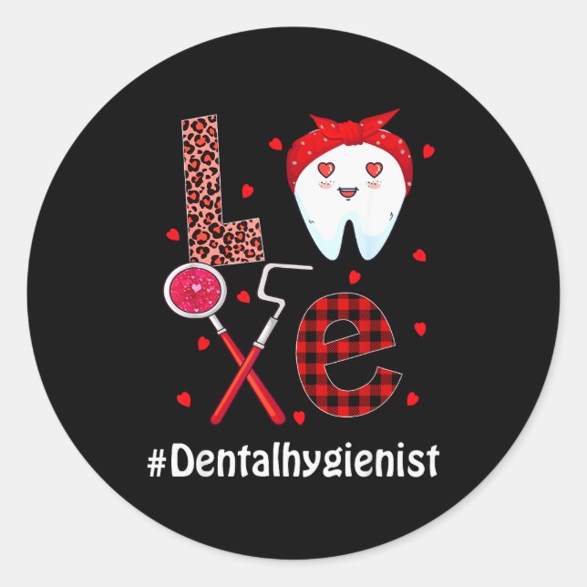 Sticker Rond Dental Squad Dentist Happy Valentines Day Dental I (Devant)