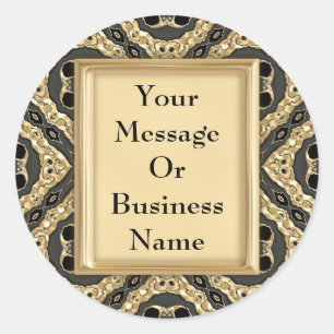 Sticker Rond Dentelle en or incorporée