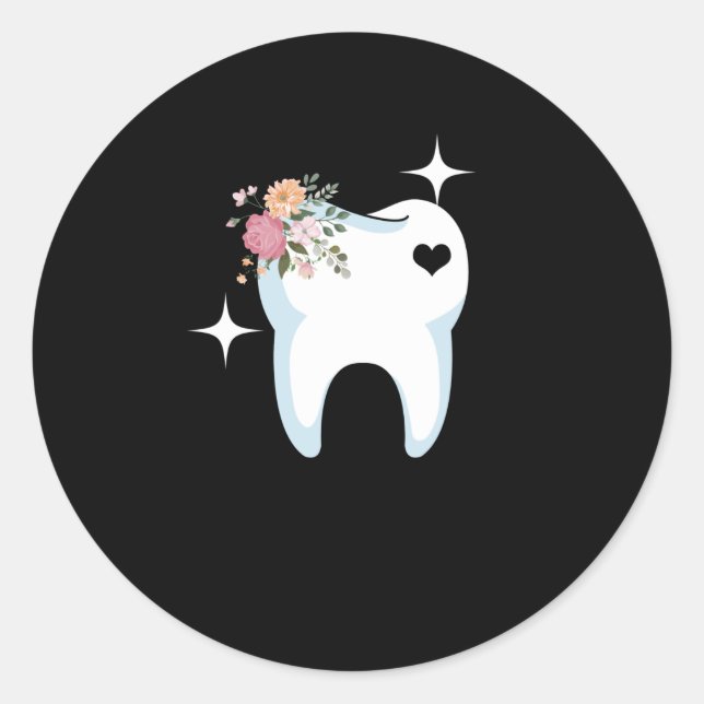 Sticker Rond Dentist Dentist Dent (Devant)