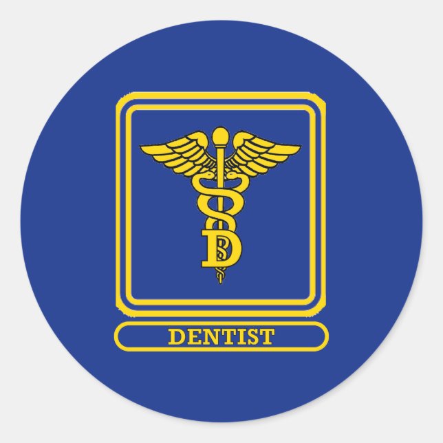 Sticker Rond Dentiste Caduceus (Devant)