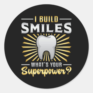Sticker Rond Dentiste Dentaire Dents Dent Dent Dent Dent Superp