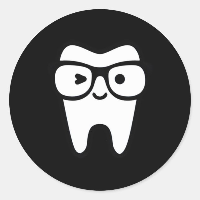 Sticker Rond Dentiste dentaire Hygiéniste adjoint Dentaire (Devant)