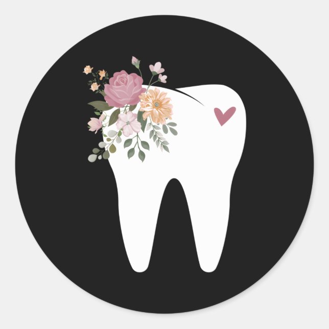 Sticker Rond Dentiste Dental Assistant Oral Hygiéniste Débit de (Devant)