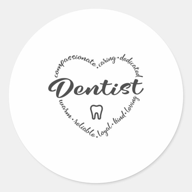 Sticker Rond Dentiste, école dentaire, bureau de dentiste (Devant)
