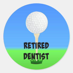 Sticker Rond Dentiste retraité - Bal de golf à Tee