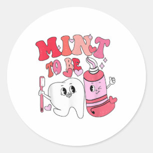 Sticker Rond Dentiste Valentine Mint À Être Brosse Dent