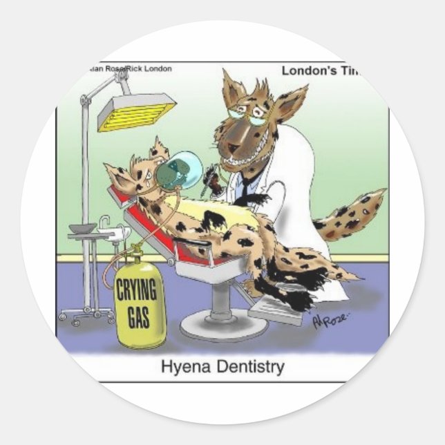 Sticker Rond Dentisterie Hyena Dentisty Dons, Tee - shirts et O (Devant)