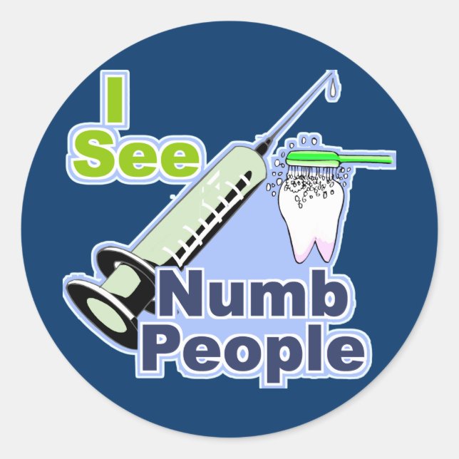 Sticker Rond Dentistes et hygiénistes amusants (Devant)