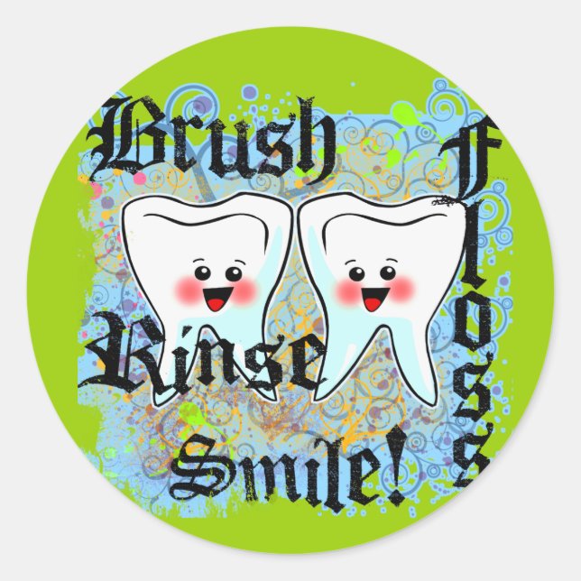 Sticker Rond Dentistes Professionnels dentaires (Devant)