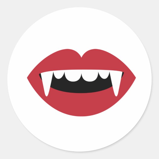 Sticker Rond Dents de vampire (Devant)