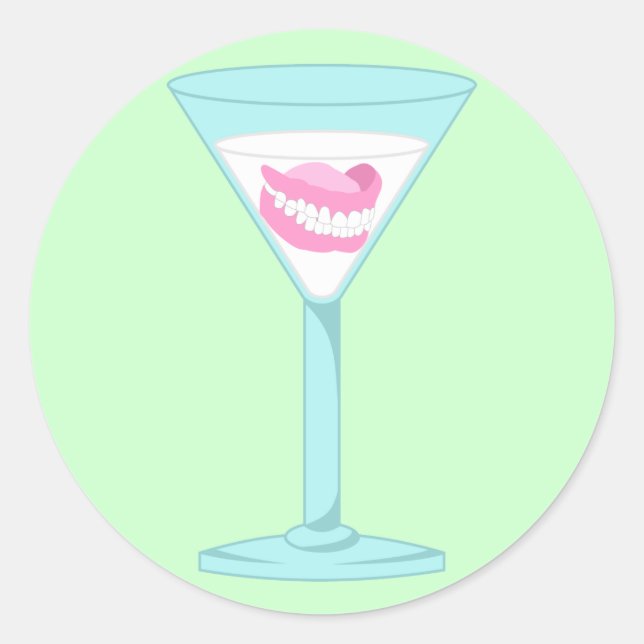 Sticker Rond Dentures Faux dents Martini (Devant)