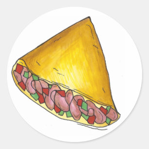 Sticker Rond Denver Colorado OEuf Omelet Petit Déjeuner