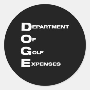 Sticker Rond Département Doge des dépenses de golf Trump hypocr