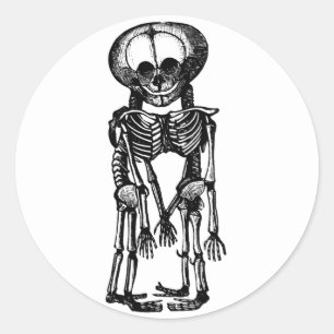 Sticker Rond déplaisant siamese jumeaux squelette enfants anato