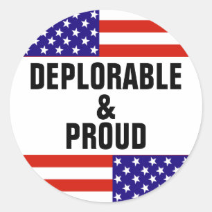 STICKER ROND DÉPLORABLE ET FIER