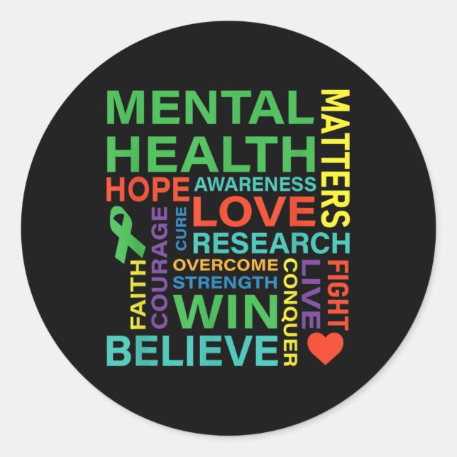 Sticker Rond Dépression de la sensibilisation à la santé mental (Devant)