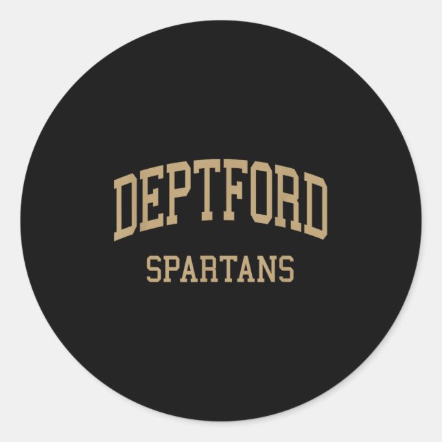 Sticker Rond Deptford High School S Deptford Nj Retro Srts (Devant)