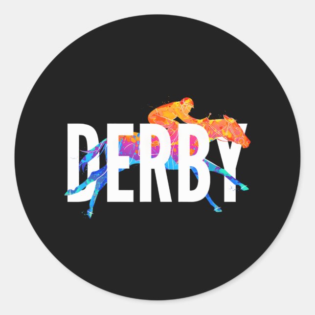 Sticker Rond Derby Day Horse Racing Kentucky Epsom 2022 (Devant)