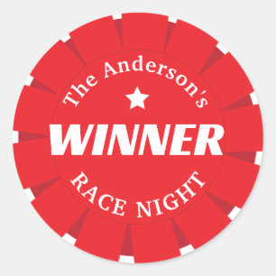 Sticker Rond Derby Jour Première place Gagnante Equestre Rosett
