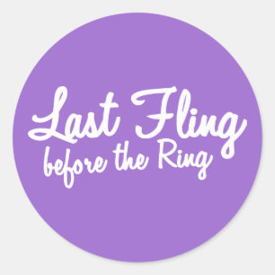 Sticker Rond Dernier Fling avant l'anneau en blanc