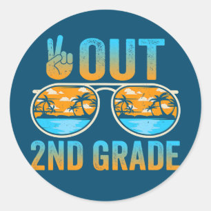 Sticker Rond Dernier Jour De Paix À L'École Fin 2e Année Diplôm