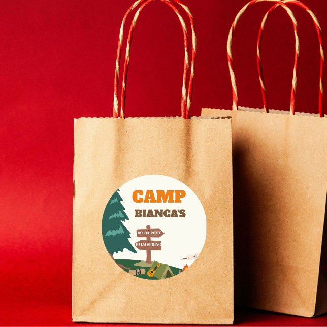 Sticker Rond Dernier sentier avant le camp de jeunes filles voi (Créateur téléchargé)