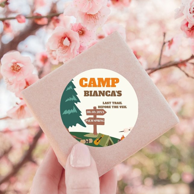Sticker Rond Dernier Sentier Avant Le Camp Veil Bachelorette (Créateur téléchargé)
