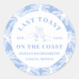 Sticker Rond Dernier Toast Sur La Côte Beach Bachelorette Côtiè