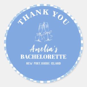 Sticker Rond Dernier toast sur la côte rose bachelorette bienve