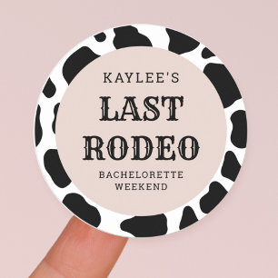 Sticker Rond Dernière Cowgirl du Rodéo Fête de Bachelorette de 
