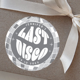 Sticker Rond Dernière Disco 70s Rétro Groovy Enterrement de Vie