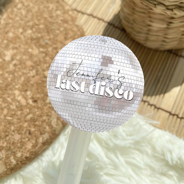 Sticker Rond Dernière Disco les années 70 Danse Bachelorette Pa (Last Disco Bachelorette Party Personalized Stickers)