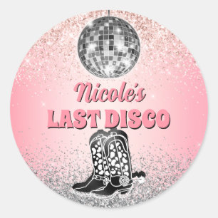 Sticker Rond Dernière Disco Rétro Enterrement de Vie de Jeune F