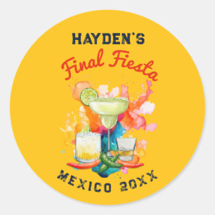 Sticker Rond Dernière Fête de Fiançailles au Mexique Margarita 