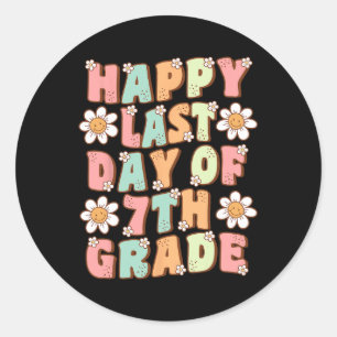 Sticker Rond Dernière journée de 7e année Super de septième ann
