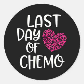 Sticker Rond Dernière journée de Chemo Cancer du sein Survivant