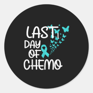 Sticker Rond Dernière Journée De Chemo Cute Graphic Tee Cancer 
