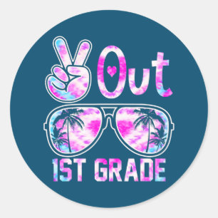 Sticker Rond Dernière journée de l'école Paix dehors 1ère année