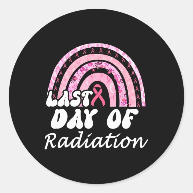Sticker Rond Dernière journée de radiations Cancer du sein Surv (Devant)