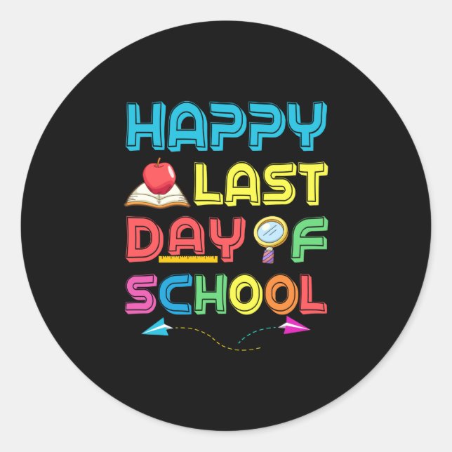 Sticker Rond dernière journée d'école (Devant)
