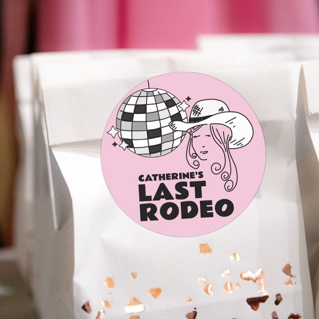 Sticker Rond Dernière soirée de bachelorette Rodeo Disco (Créateur téléchargé)