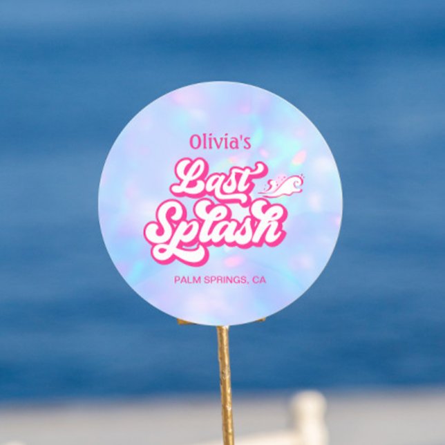Sticker Rond Dernière Splash Pool Bachelorette (Créateur téléchargé)