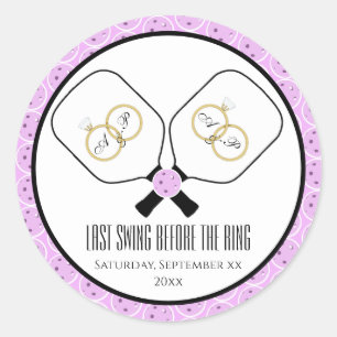 Sticker Rond Dernière swing avant la bague Mariage Pickleball