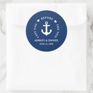 Sticker Rond Dernière Voile Avant Le Veil Mariage Nautique