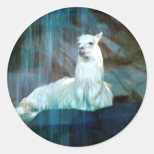 Sticker Rond Derrière les chutes (Devant)