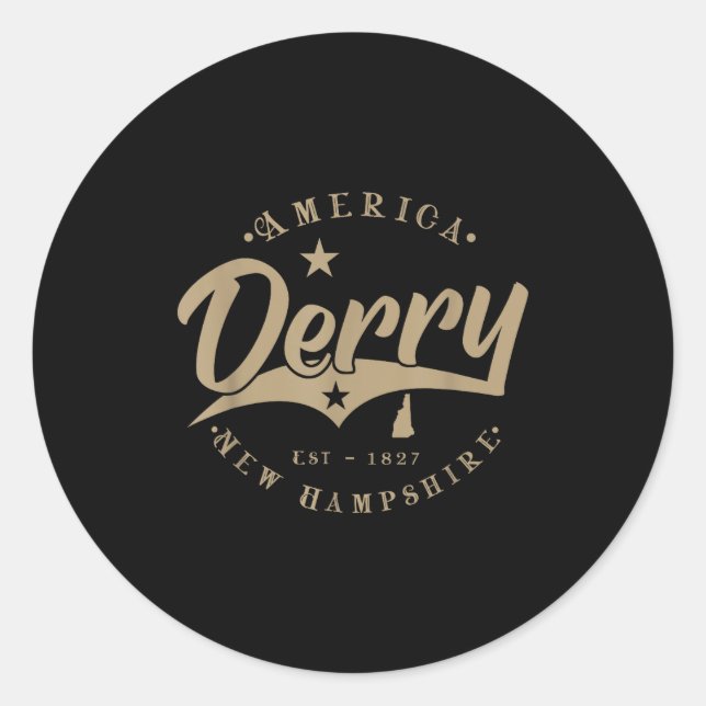 Sticker Rond Derry _ New Hampshire  (Devant)