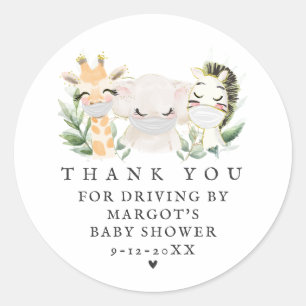 Sticker Rond Des animaux verts Gold Safari conduisent par Baby 