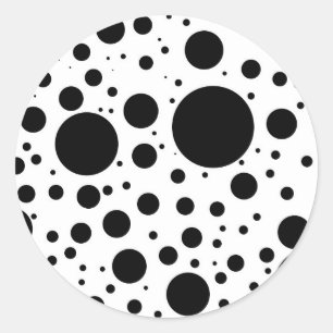 Sticker Rond Des centaines de points et de cercles noirs de dif